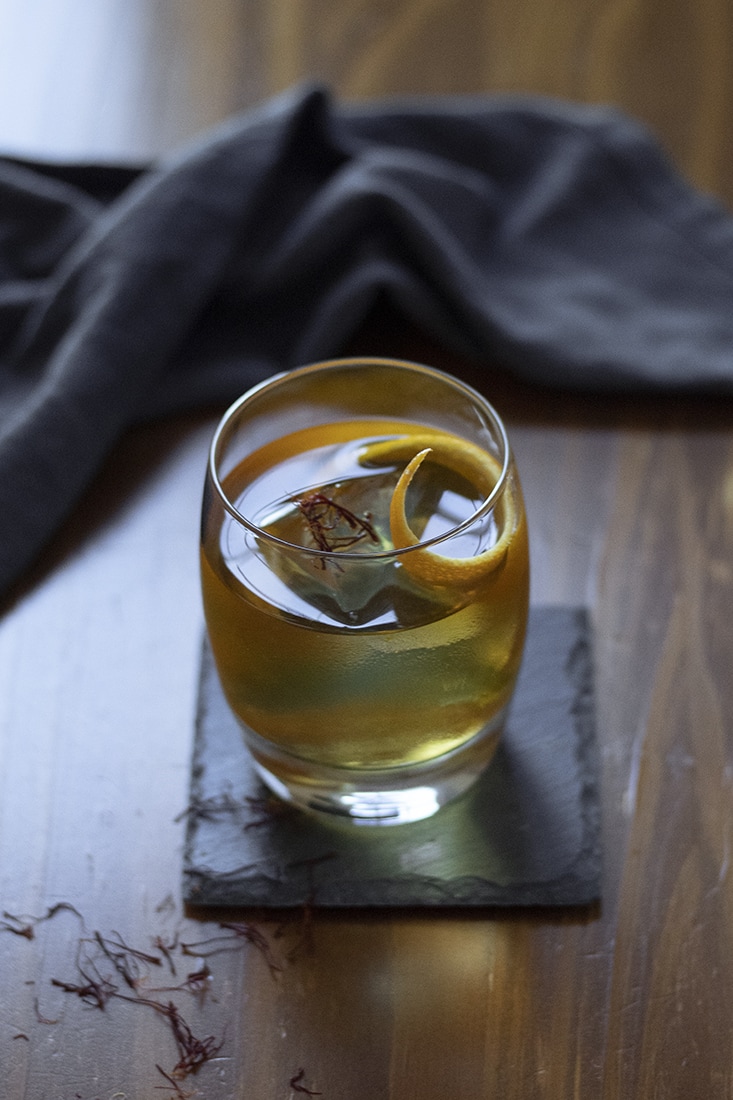 Saffron Honey Rum Old Fashioned Moody Mixologist